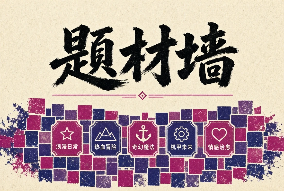 题材墙与不同故事世界的插图